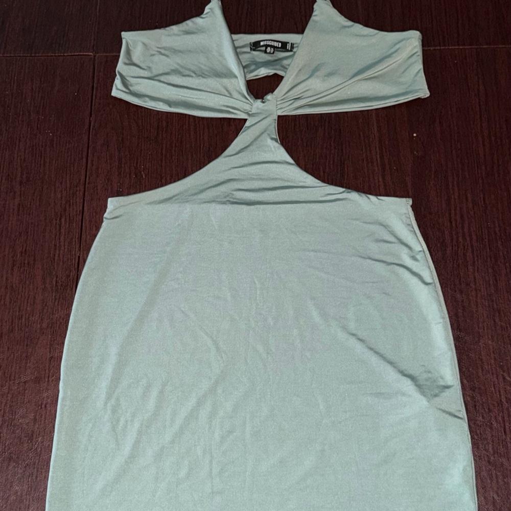 Missguided Light Green Backless Dress